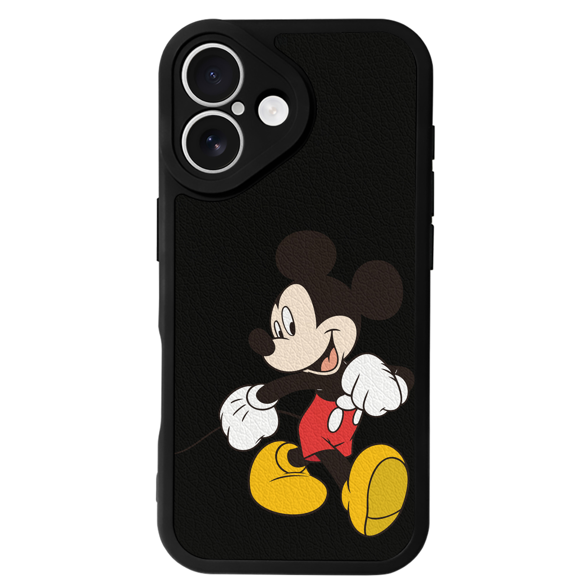 （画像用） ミッキーマウス Mickey Mouse 【iPhone 16シリーズ対応】シリコンスマホケース（レザー調） 材質：シリコン